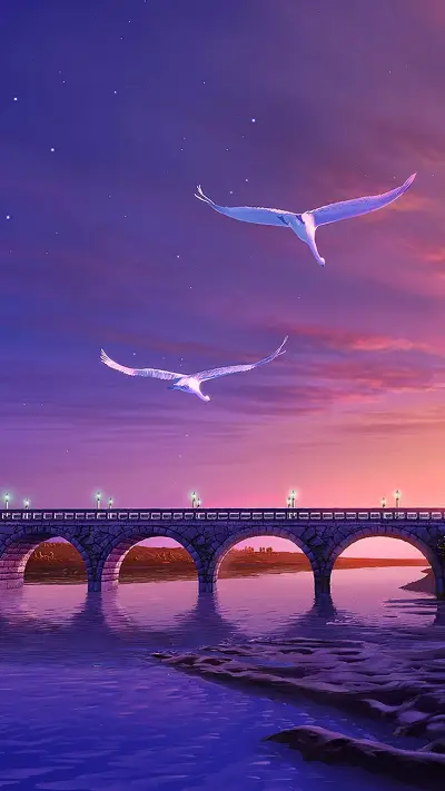 夕阳西下暮色临