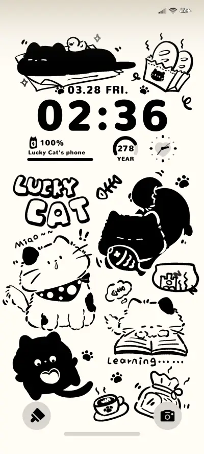 黑白涂鸦 怪猫咪