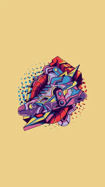 酷炫跑鞋插画-拍信图库